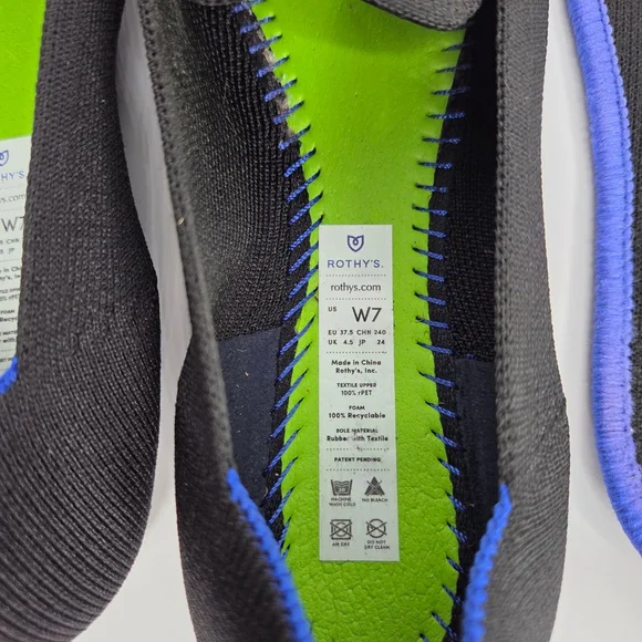 Rothy's The Loafer Black Knit Ballet Flats Women's Size 7 - Picture 11 of 11